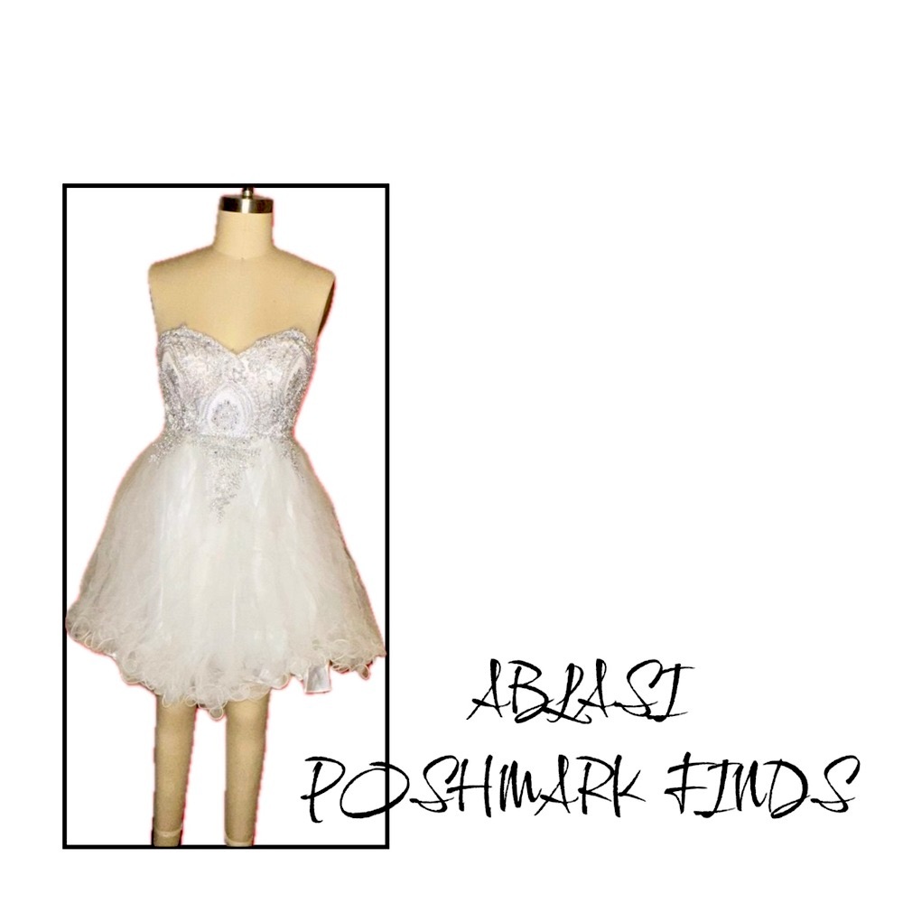 Elegant White Beaded Strapless Gown